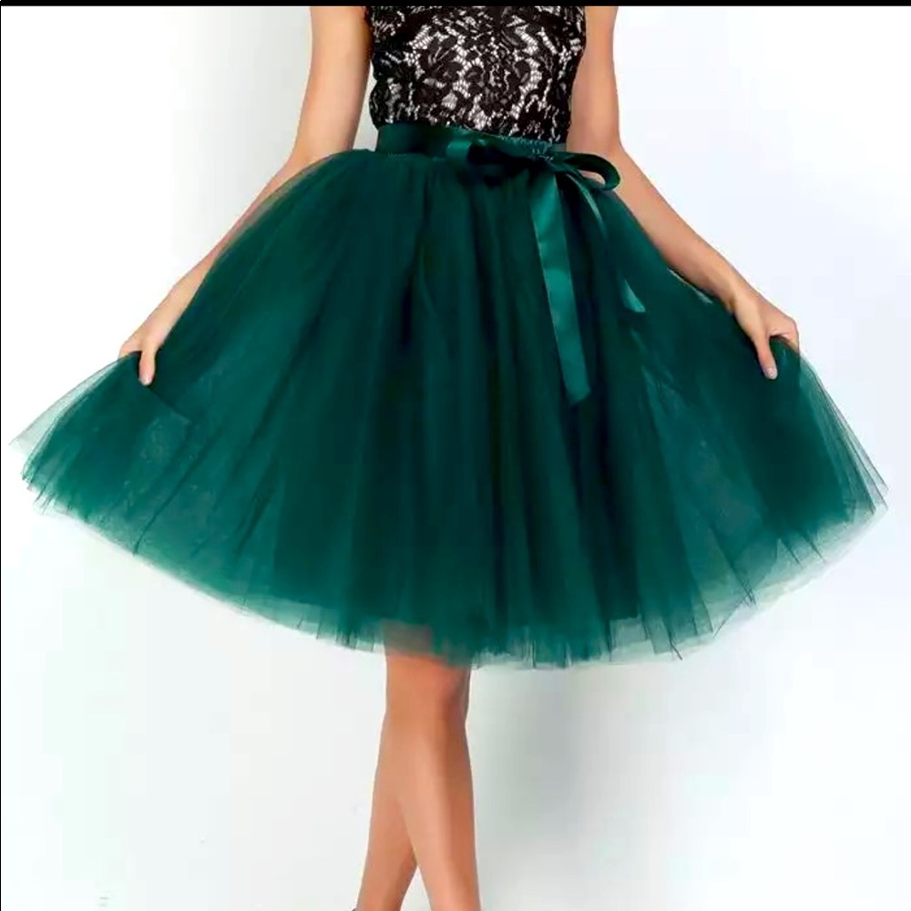 5 Layers 65cm Midi Tulle Skirt Tutu Skirts Womens Lolita Petticoat